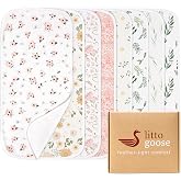 littogoose Baby Burp Cloths, Waterproof, 8 Pack, 13 x 26 Inch, Extra Large | Soft absorbent surface, generous shoulder coverage, ideal for burping, spit-ups, drooling, feeding and daily cleanups