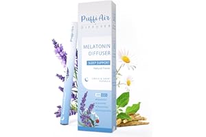 PUFFIAIR Herbal Melatonin Diffuser Upgraded with Lavender, Chamonile and Ashwagandha for Sleep Support and Stress Relief