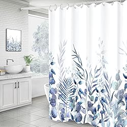 AWERT Shower Curtain Plants for Bathroom,Waterproof
