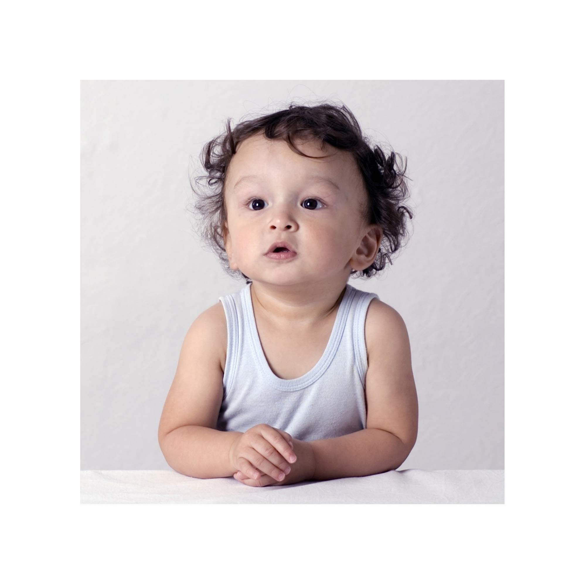 bambini Baby White Rib Knit Sleeveless Tank Top Shirt