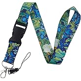 BKBKAAK Flower Neck Lanyard for ID Badge, Breakaway Lanyard with Keychain, Quick Release Buckle Detachable Lanyard for School Hospital Office