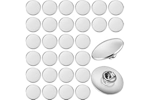 Aemygo 50 Pcs Brooch Tray with 50 Pcs Butterfly Pin Backs, 25mm Round Blank Pins Disk Base, Stainless Steel Flat Bezel Trays for DIY Craft Lapel Making Supplies