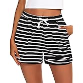 Prosoft&Hawiton Womens Cotton Pajama Shorts Comfy Sleeping Shorts Sleepwear Lounge Pj Bottoms with Drawstring & Pockets