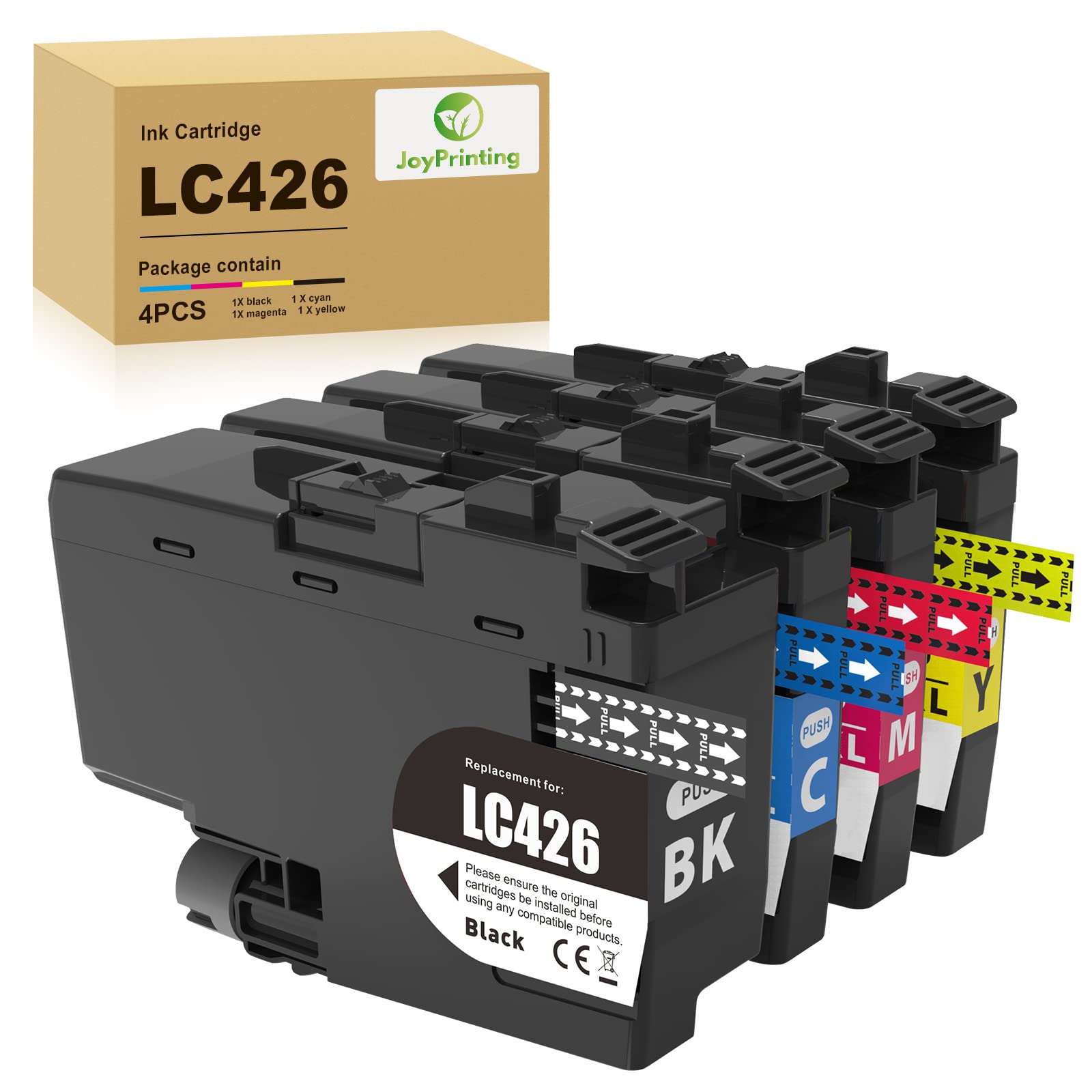 JoyPrinting LC-426 Ink Cartridges Replacement for Brother LC-426 Ink Cartridges Compatible with Brother MFC-J4335DW MFC-J4340DW MFC-J4535DW MFC-J4540DW (4-Pack 1 Black, 1 Cyan, 1 Magenta, 1 Yellow)