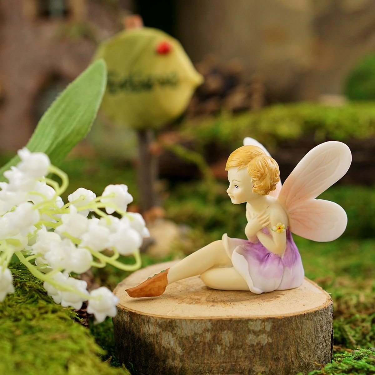Timeshop91 New~ Purple Flower Fairy ~Miniature Dollhouse Fairy Garden