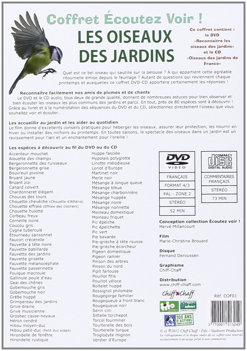 Amazoncom Ecoutez Voir Les Oiseaux Des Jardins 1 Dvd