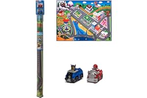 Gertmenian Nickelodeon Paw Patrol Town Tower Interactive Rug Includes 2x Cars feat. Chase and Marshall Suitable for Classroom, Nursery, Bedroom, or Play Area 40x54in Medium, 32500