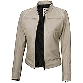 Decrum Leather Jackets For Women - Cafe Racer Style Casual Womens Leather Jacket