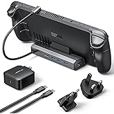 JSAUX Docking Station and 45W Charger for Steam Deck, 6-in-1 Dock HDMI 2.0 4K@60Hz, Gigabit Ethernet, 3 USB A 3.0 and USB C P