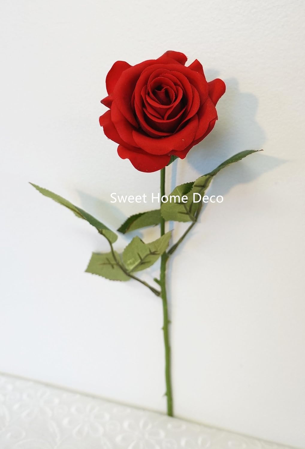 Amazon Com Sweet Home Deco 17 Real Touch Rose Artificial Single Spray Set Of 2 Red X 2 Pcs Home Kitchen