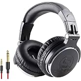 2CANZ Over-Ear Professional Wired DJ Headphones - 50mm Neodymium Drivers, Closed Back, Plush Comfrasoft Ear Cushions, 8-Way Adjustable Earpads, Foldable, and Joint Listening
