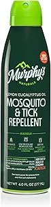Murphy's Naturals Mosquito & Tick Bug Repellent Spray, Oil of Lemon Eucalyptus for Skin + Outdoor Gear, 6 Ounce Mist, 1-Pack