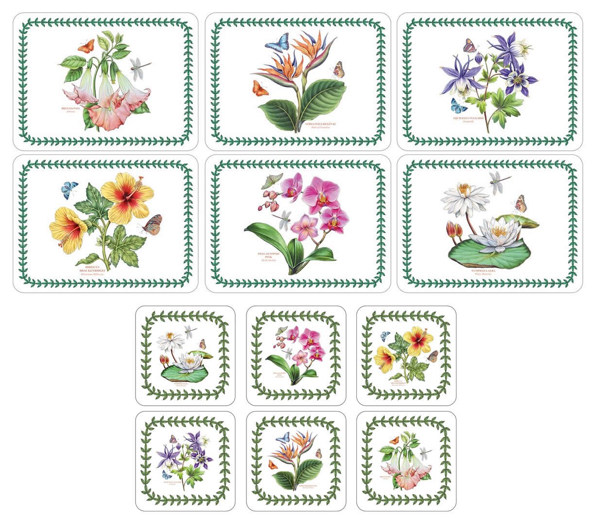 Pimpernel - Exotic Botanic Garden, 6 Placemats + 6 Coasters