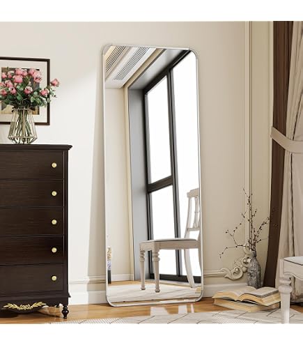 71x32 Inch Full Length Mirror With Stand - Shatterproof Tempered Glass, Gold Frame, Freestanding Or Wall Mount