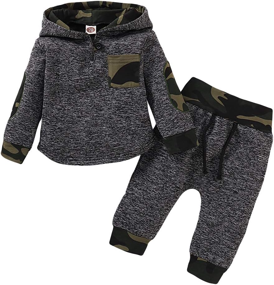 Baby Boy Girl Fashion Outfits Clothes Sets Hoodie Trouser & Tops Lovely Sweatshirt Gifts Set, 0-36 Months, 2pcs