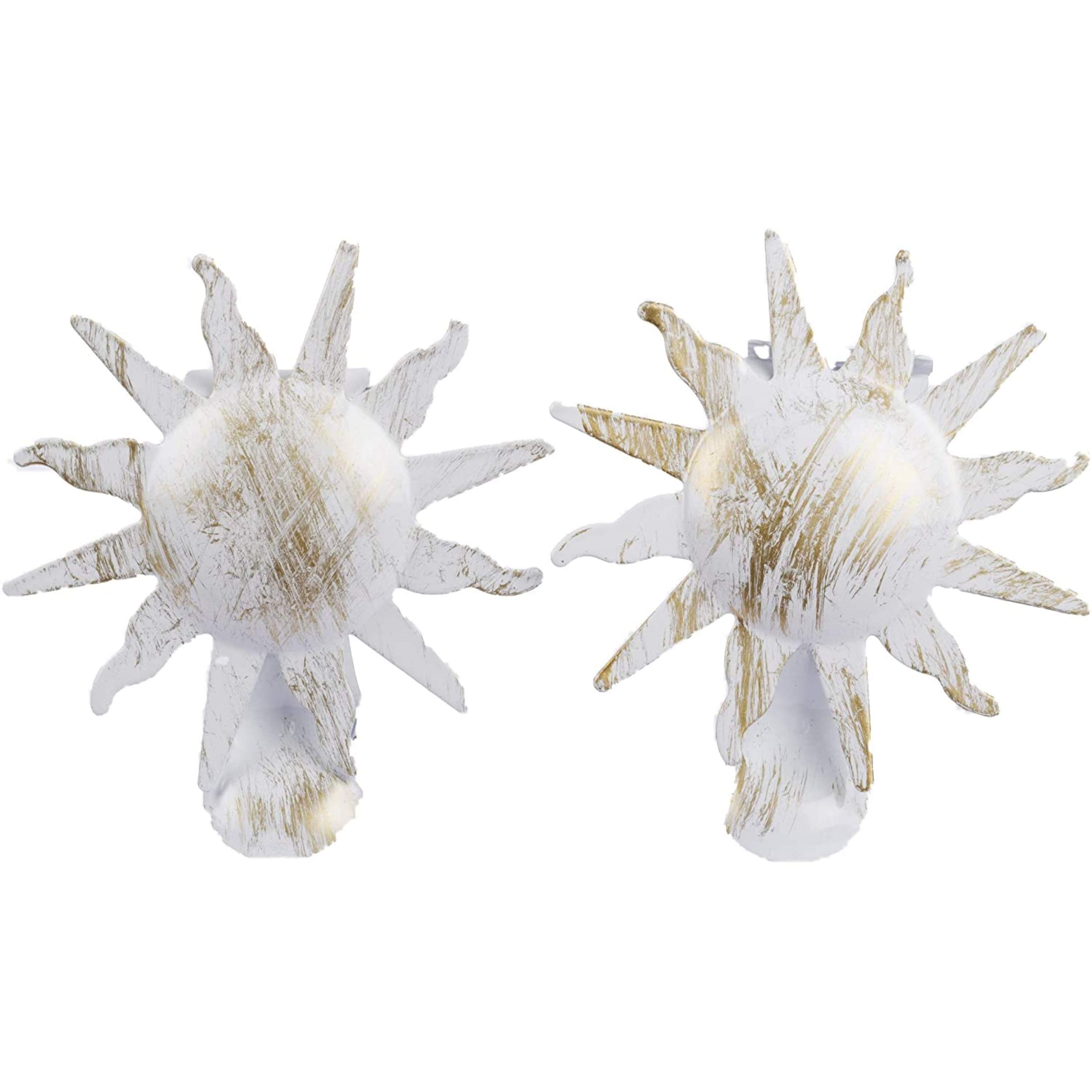 YVAN MOINS CHER Set Of 2 Metal Curtain Clips For Sun Decorating Sun Decorated Curtains - Large Model This Clip Will Be Used To Attach Your Curtain - White/Gold