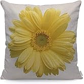 WONDERTIFY Throw Pillow Cover Yellow Flower Sunflower Background - Soft Linen Pillow Case for Decorative Bedroom/Livingroom/Sofa/Farm House - Couch Pillow Cushion Covers 18x18 Inch