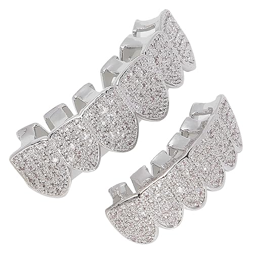 Diamond Grills for Teeth Set Hip Hop Teeth Brace Shiny Top Bottom