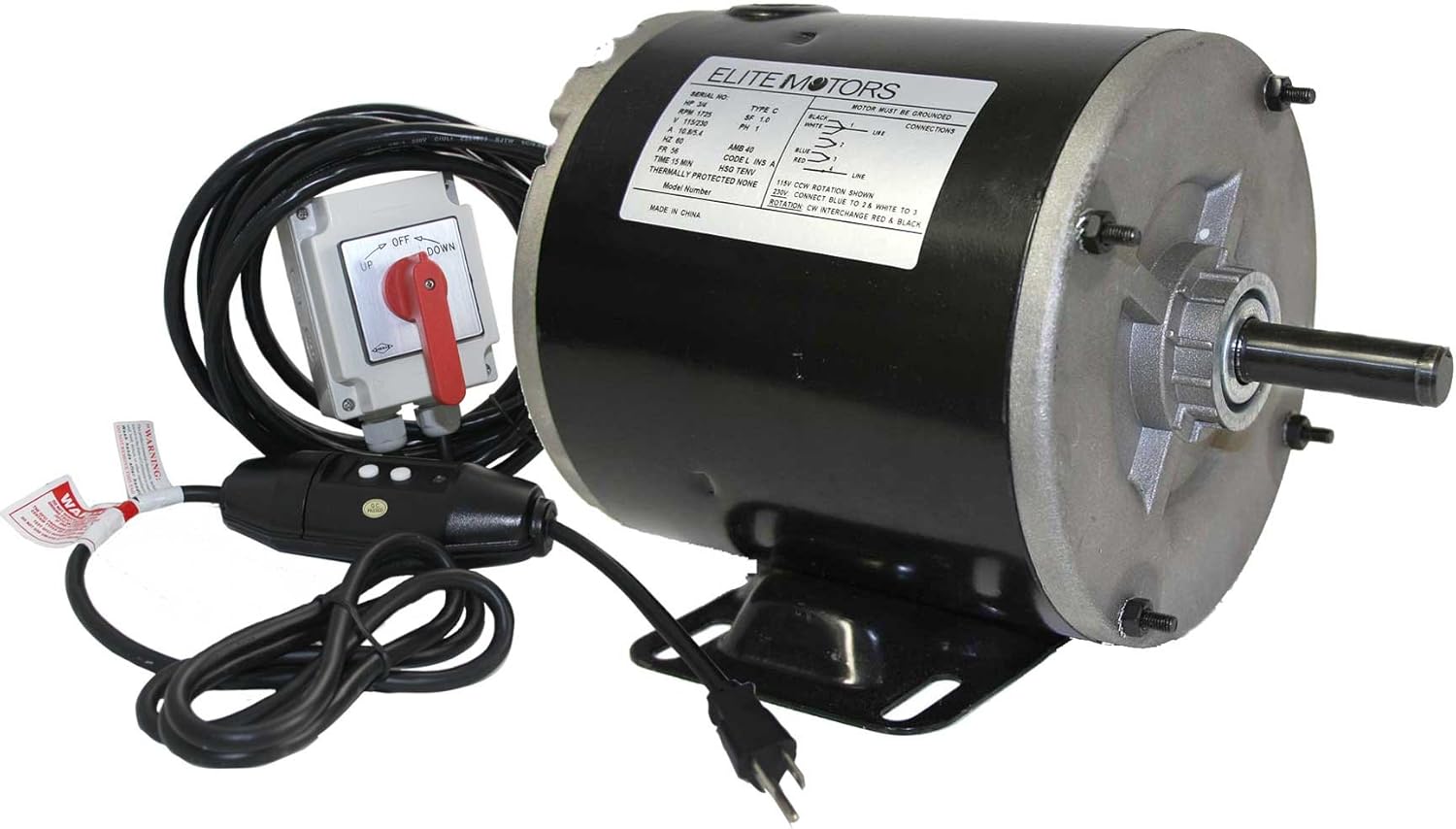 Elite 1 HP Painted 56 Frame Boat Lift Motor Industrial Electrical Fan