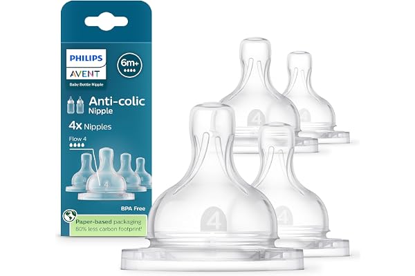 Philips Avent Anti-colic Baby Bottle Flow 4 Nipple, 4pk, SCY764/44