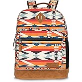Wrangler Yellowstone Sturdy Backpack for Travel Classic Logo Water Resistant Casual Daypack for Travel with Padded Laptop Notebook Sleeve (Wild West)