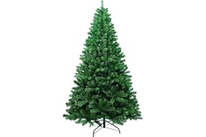 YOLOK 6ft Artificial Christmas Tree with 1150 Branch Tips and Foldable Metal Stand, Premium PVC Fir Artificial Holiday Christ