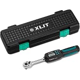 XLIT 1/2" Digital Torque Wrench 2.9-99.6 ft-lb/4-135 Nm, &plusmn;2% Accuracy, LED &amp; Buzzer Alerts, 4 Units, Industrial CR-V Steel, Calibration Report &amp; Protective Case for Car, Motorcycle, Bike Repair