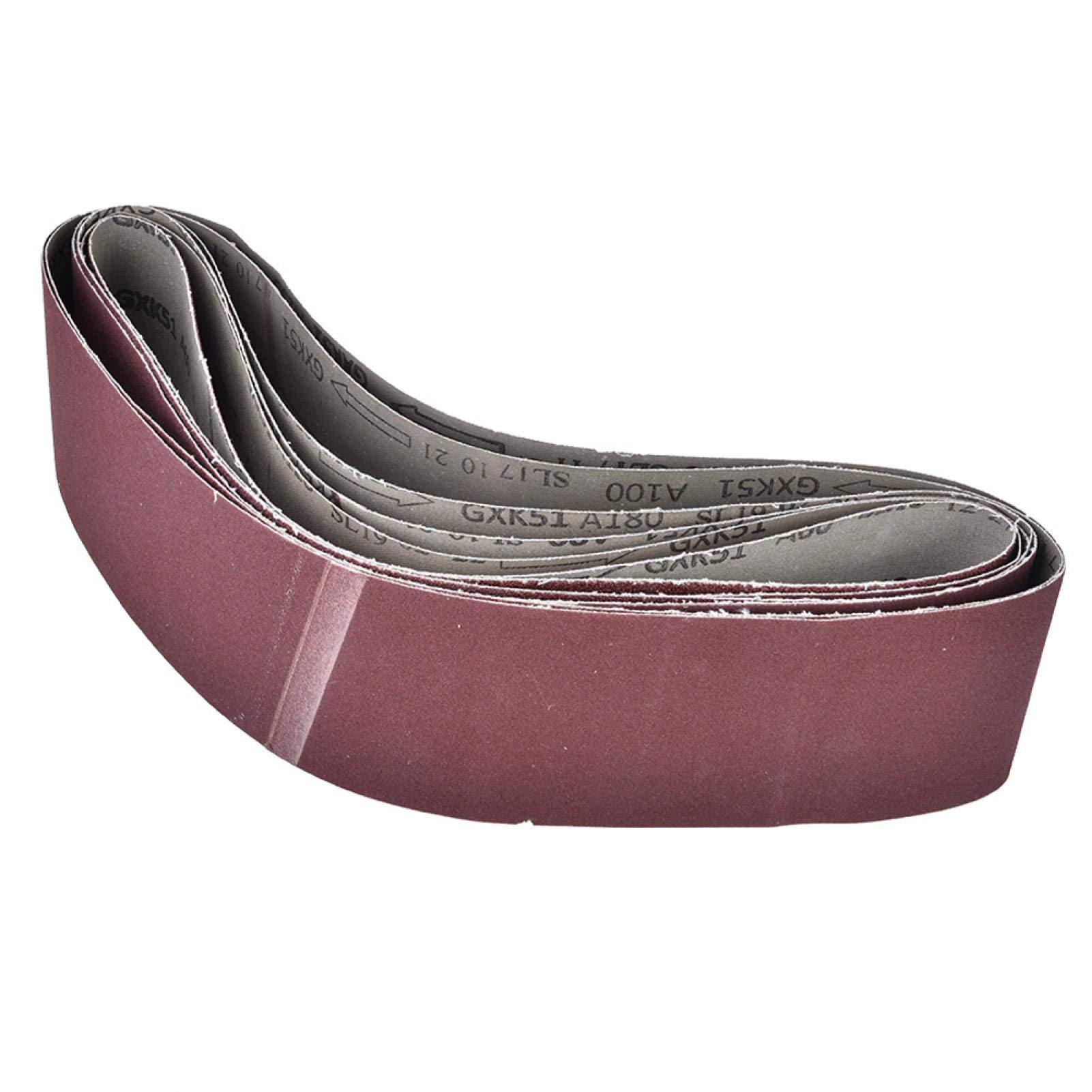 Oumefar Abrasive Belt, 6Pcs Abrasive Sanding Belts Aluminium Oxide Sanding Belts Sanding Belt Band Grinding Sharpening Polishing Tool for Shipbuilding Light Industry 915 * 100mm 60/80/100/120/150/180