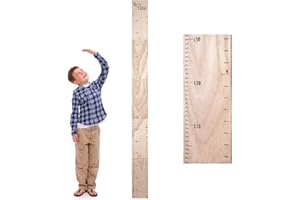 JMGO Kids Growth Chart for Wall Wooden Height Ruler Measurement Growth Chart for Baby Kid Room Nursery Wall Decor, 40-180cm