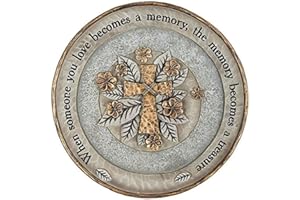 Carson Home Accents 12356 10 Inch Resin Outdoor Decor Treasured Memory Garden Stone Plaque with Bronze Accents