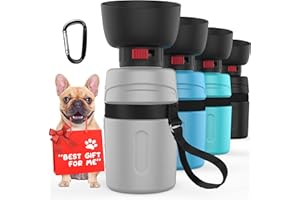 PETDOTT Dog Water Bottle, Portable Dog Water Bowl Dispenser Puppy Travel Water Bowl, Pet Water Bottle for Thirsty Dogs Outdoor Walking, Hiking, Travel, Leak Proof & BPA Free-Safe Hydration