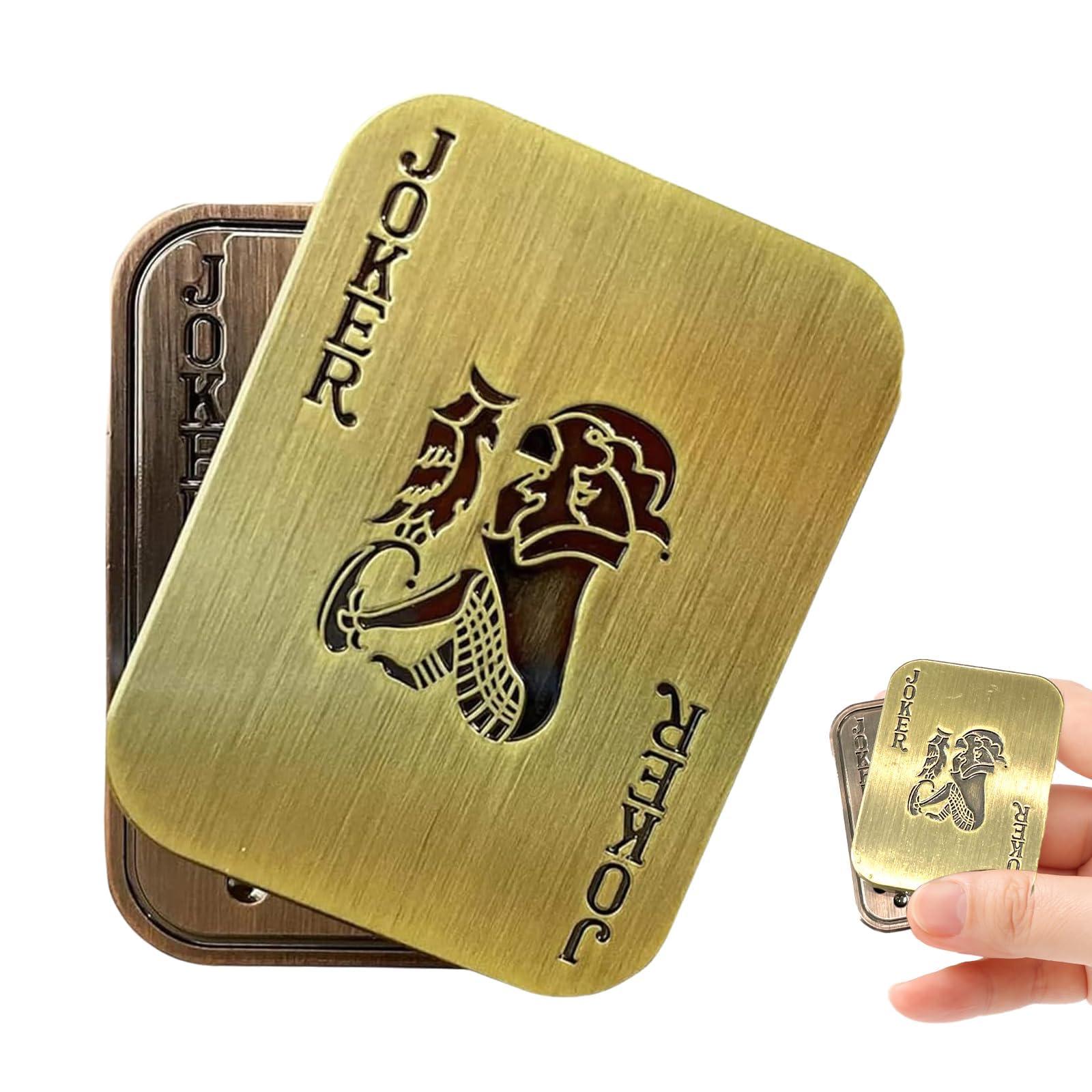 Bufccy Fidget Slider, Metal Poker Push Card, Fidget Toy, Fidget Clicker for Adults Teens, Relieve Stress Anxiety ADHD, Gift for Boyfriend, Husband and Father (Joker)