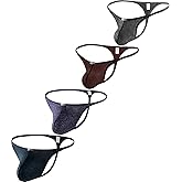 iKingsky Men's Big Pouch G-string Sexy Low Rise Bulge Thong Underwear Breathable Y-back Under Panties for Men