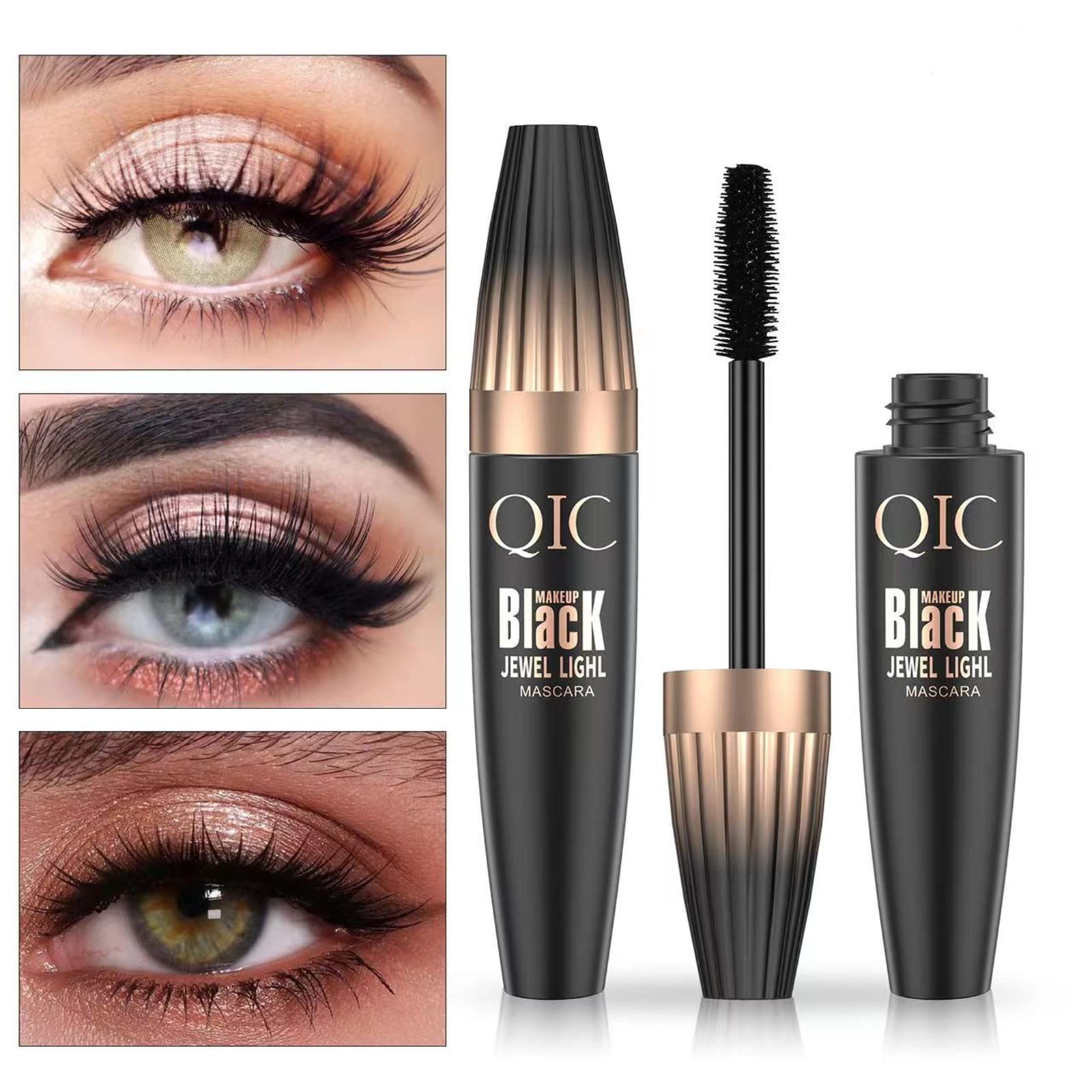 4D Silk Fiber Eyelash Mascara，Waterproof Mascara Black, Extra Long Lash Mascara and Thick, Long Lasting, Waterproof & Smudge-Proof