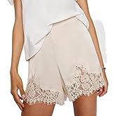 Lace Trim Silk Satin Mini Slip Shorts Women Low Rise Micro Pajama Shorts Patchwork Going Out Lounge Bottoms