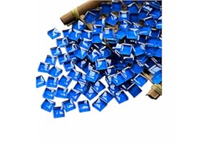 FAIRUO Sea Blue Mosaic Tiles Squares Crystal Mosaic Glass Tile for Crafts Bulk DIY Picture Frames Handmade Jewelry Coasters Art Material Decoration,1x1cm,100 Pieces
