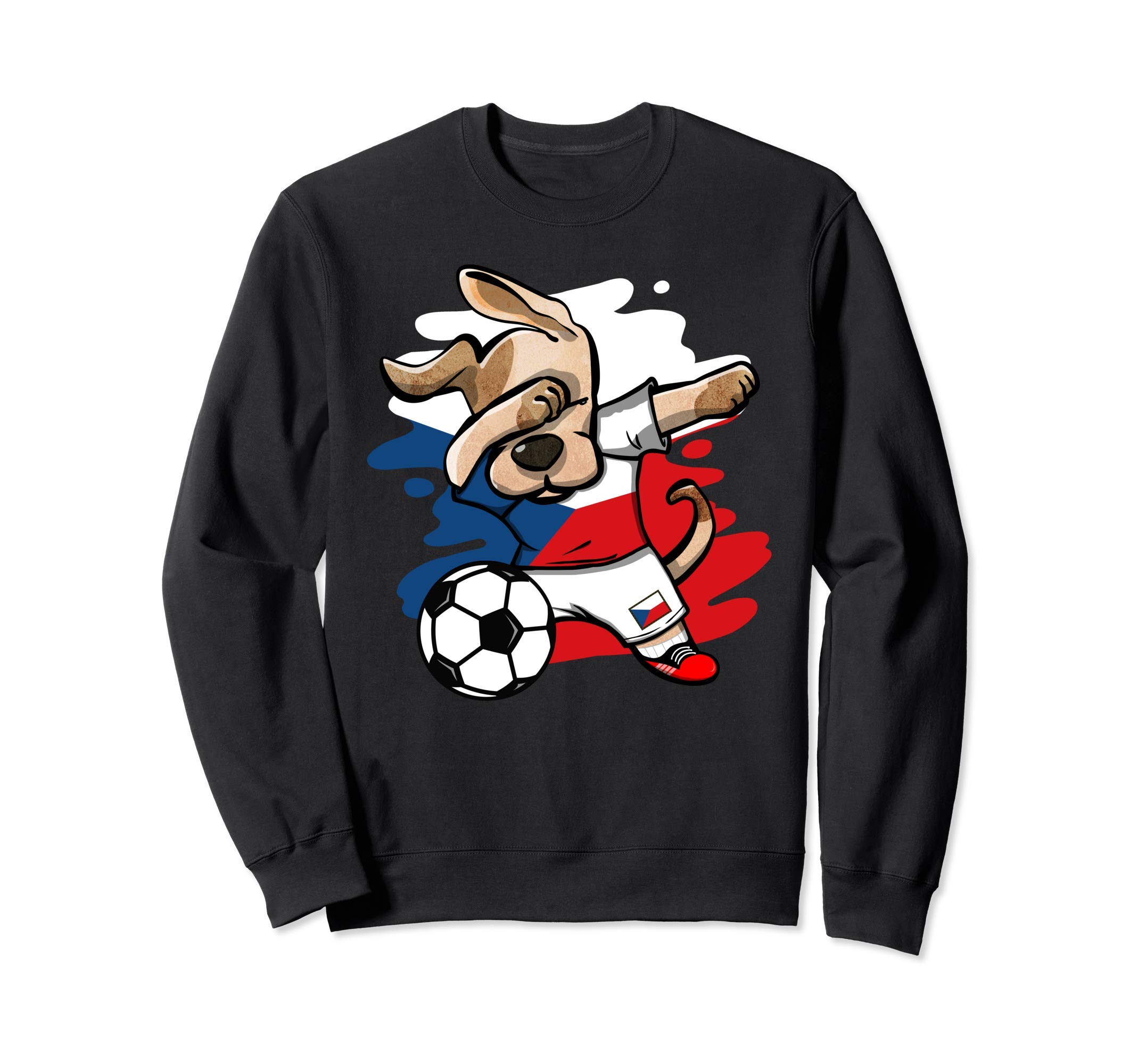 Dabbing Dog Czech Republic Soccer Fans Czech Flag Football Sweatshirt