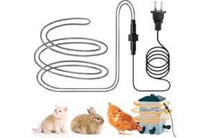 SAILLONG Chicken Water Heater, 15 W 3.28 FT Heated Poultry Waterer Cord for Winter, Freeze Proof Heated Waterer for Chicken Duck Geese, Stainless Steel Bird Bath Water Heater for Outdoor Buckets & Troughs