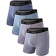 BAMBOO COOL Men's Ultra Breathable Underwear,No Riding Up Boxer Briefs with ComfortFlexible Waistband,Multipack