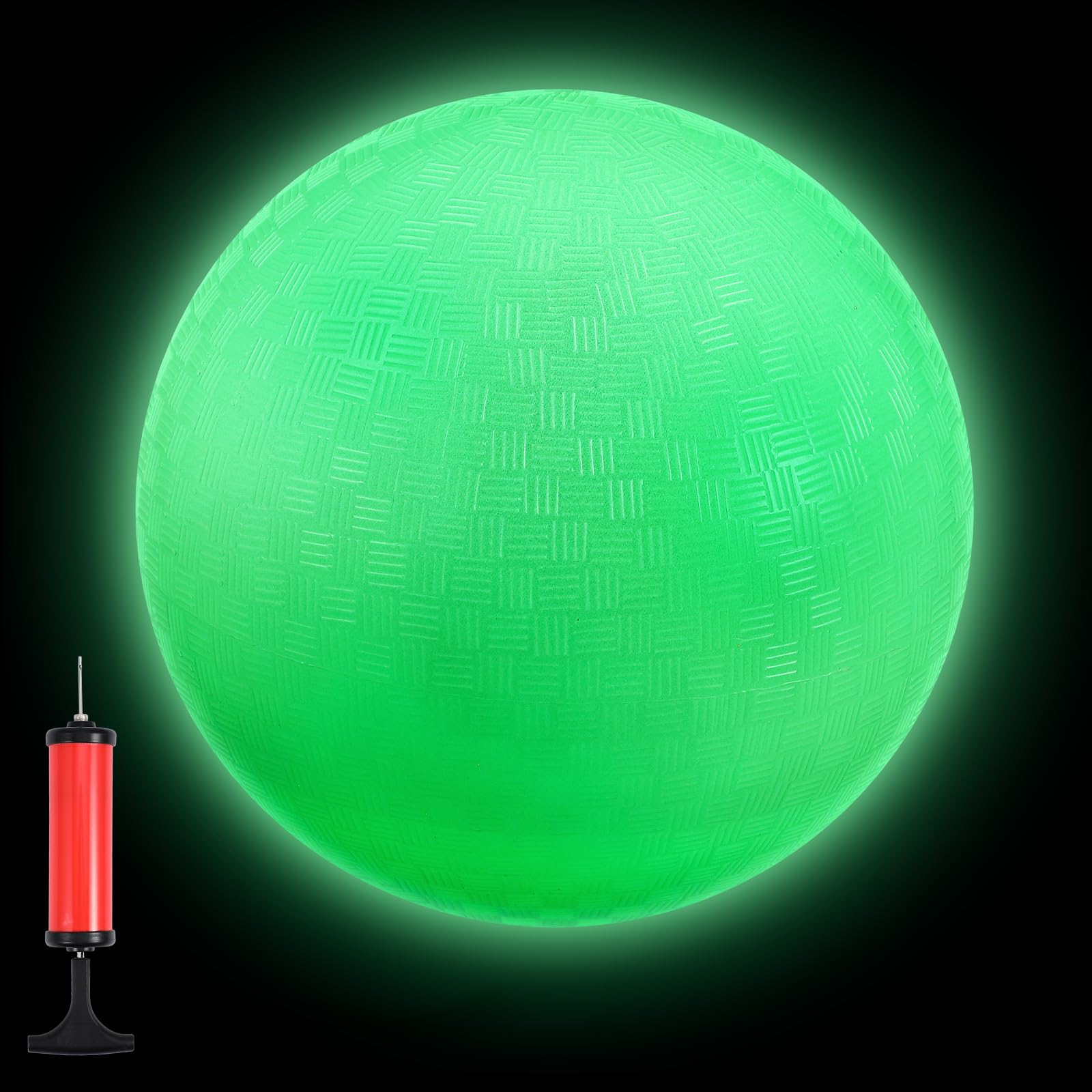 Photo 1 of Libima 1 Pcs 8.5 Inches Glow in The Dark Kickballs Dodgeballs Light up Playground Ball Bouncy Balls with Pump for Kids Adults Playground School Backyard Game Outdoor Glow in The Dark Games