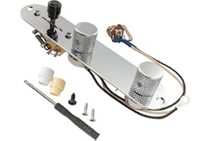 Musiclily Pro Loaded Tele Control Plate Pre-Wired Wiring Harness with 3-Way Switch Control Plate and A250K Potentiometers for