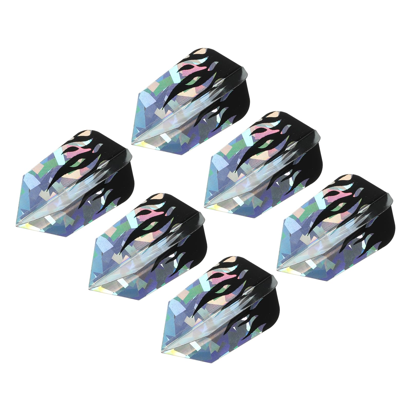 PATIKIL Slim Dart Flights, 6 Pack PET Unique Design Dart Accessories for Steel Tip Dart and Soft Tip Darts, Black Silver Tone