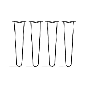 TEN49 Heavy Duty 20" Hairpin Legs - Set of 4 Satin Black - Industrial Strength - Home DIY Projects - Mid-Century Modern Steel Leg for Furniture (Beds & Cabinets, Sofa, Coffee Tables, TV Stands)