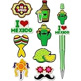 8Pcs Silicone Focal Beads for Pens – Premium Soft, Durable Beads for Custom Pen Making, DIY Craft Projects, and Personalization – Assorted Colors and Designs (Mexico)