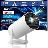 Mini Projector with WiFi 6 and Bluetooth, Portable Projector 4K support, Home bedroom video projector, Smart TV OS &amp; Auto Vertical Keystone 180&deg;Rotatable Proyector
