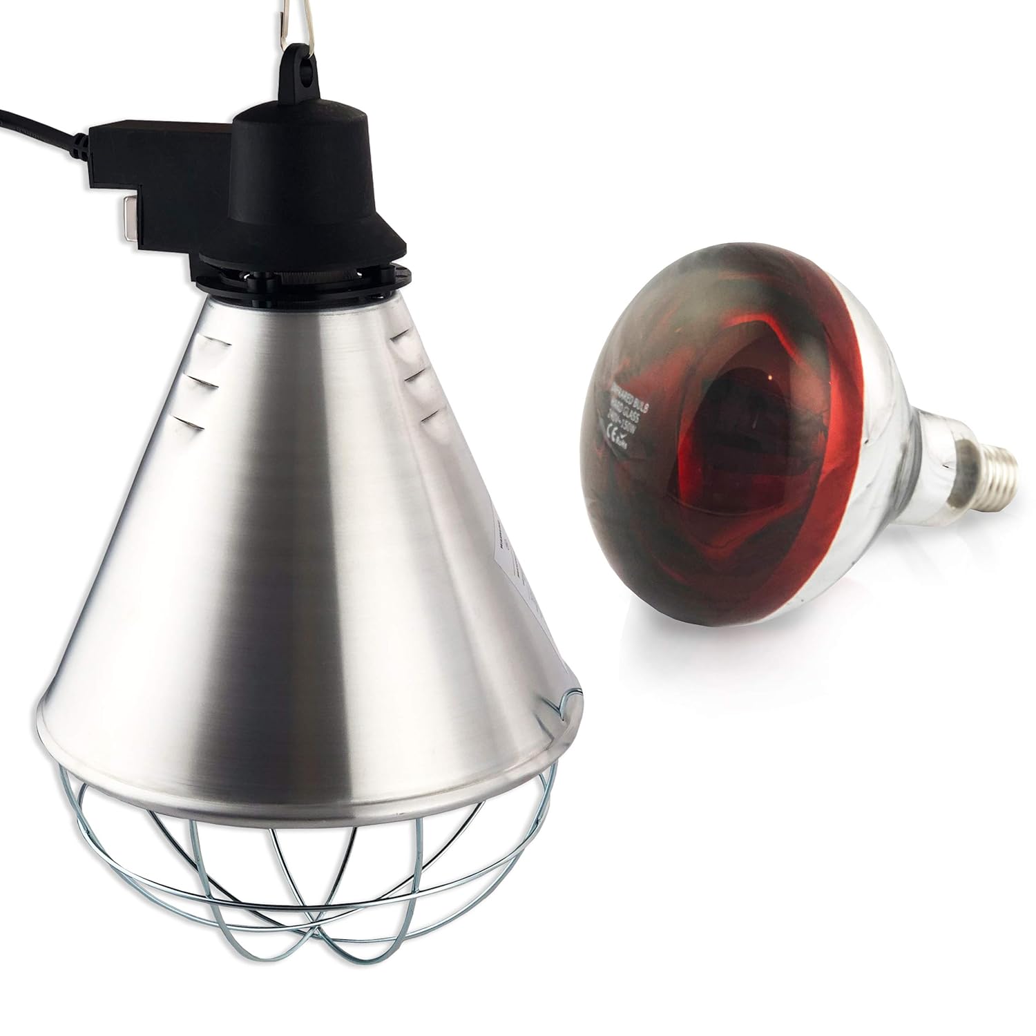 Infrarot Wärmestrahlgerät Heizstrahler, im Set 150 Watt Rotlichtlampe ...