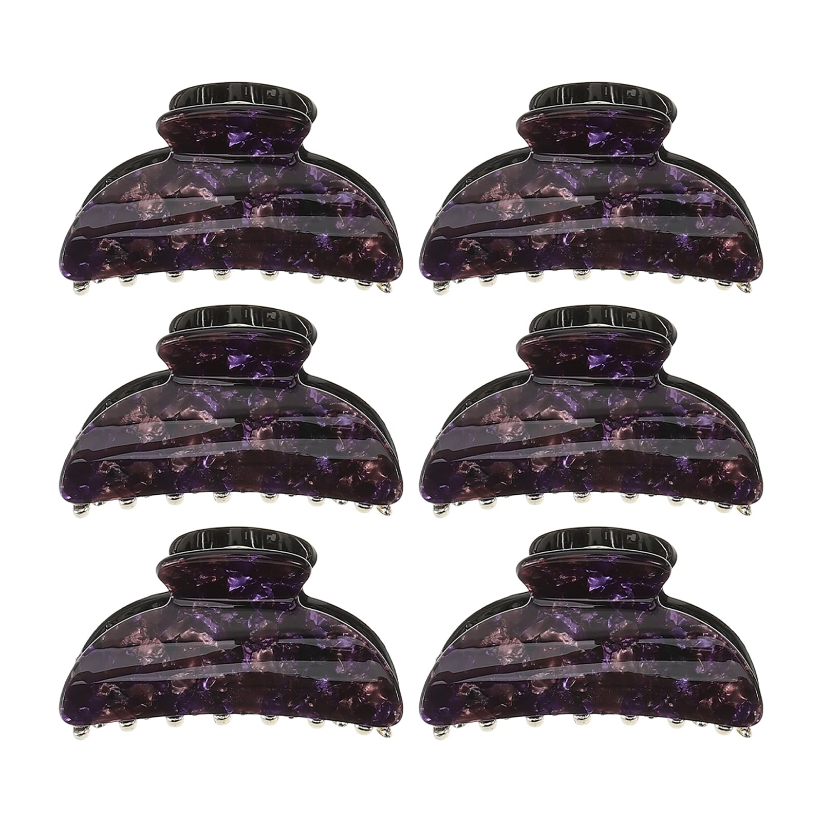 Lurrose Floral Acrylic Hair Claw Clips - Pack of 6 Antique Jaw Claw Accessories for Women and Girls