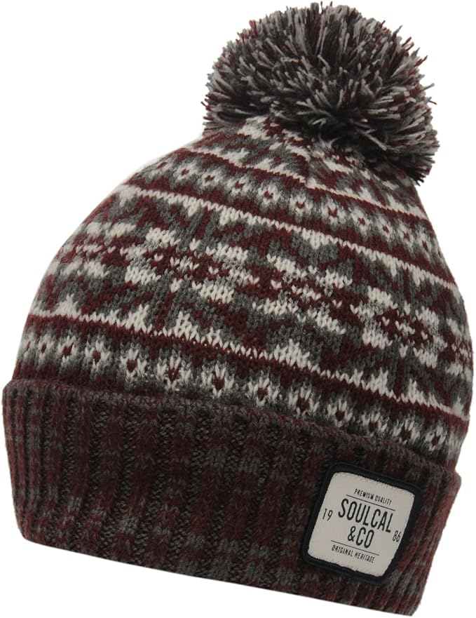mens brown bobble hat