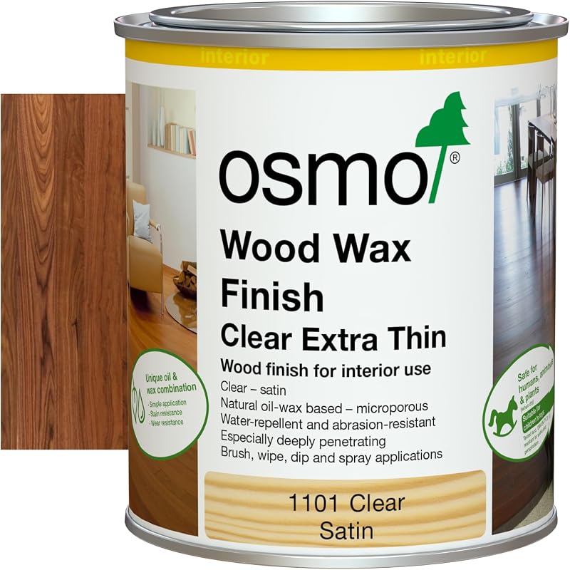 Osmo 1101C 0.75L Extra Thin Wood Wax Finish Clear Satin Oil Based