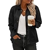 EVALESS Jackets for Women Fall Fashion 2025 Lightweight Coat Button Down Cropped Shackets With Pockets